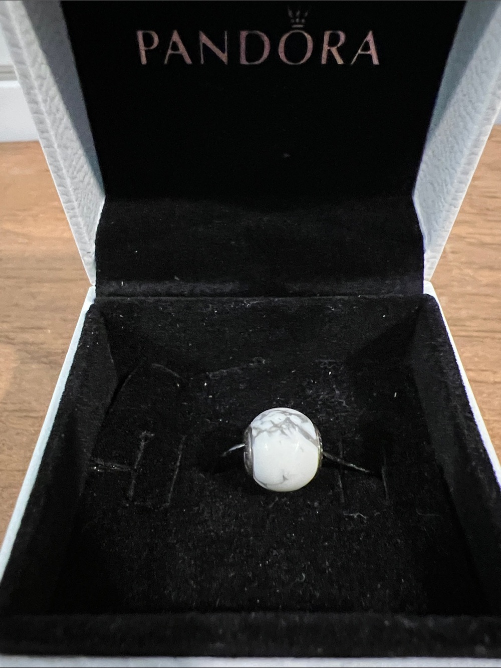 Pandora Authentic Retired White Marble-Effect Charm Bead - Picture 2 of 9